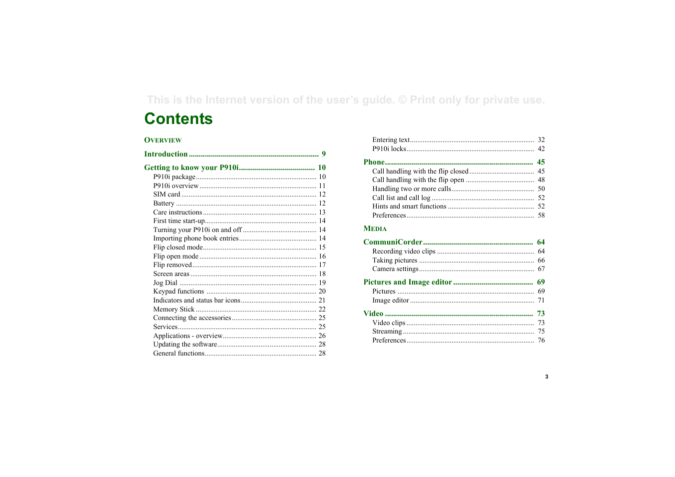 Superior P910I User Manual | Page 3 / 211