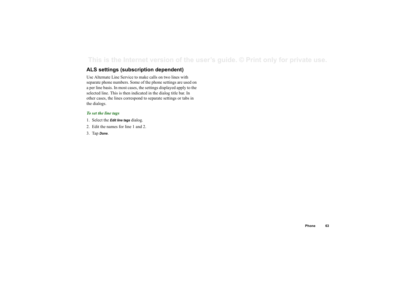 Als settings (subscription dependent) | Superior P910I User Manual | Page 63 / 211