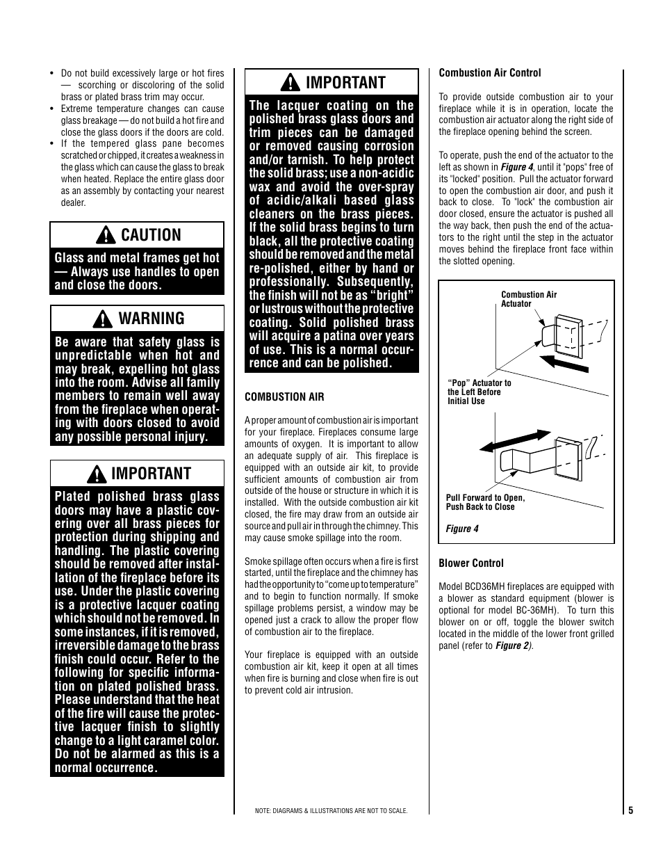 Caution, Warning, Important | Superior BC36MH User Manual | Page 5 / 8