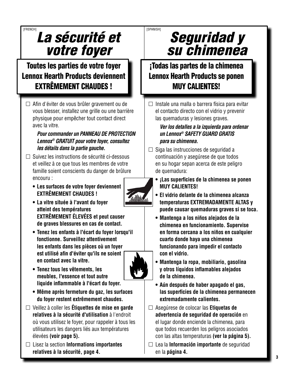 Seguridad y su chimenea la sécurité et votre foyer | Superior SDVST-N-B User Manual | Page 3 / 24