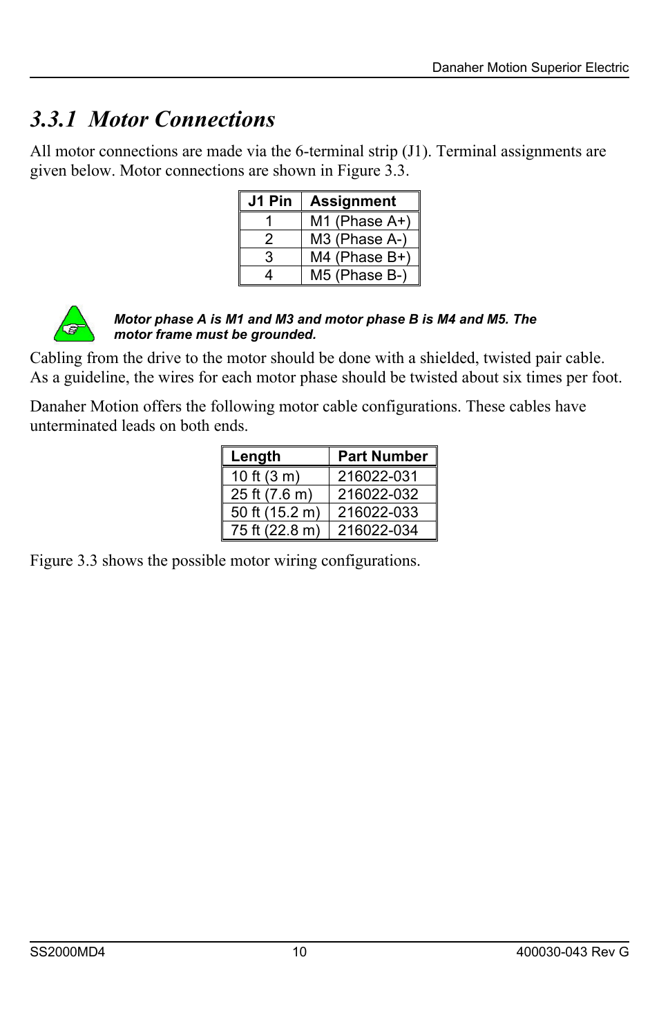 1 motor connections | Superior SLO-SYN SS2000MD4 User Manual | Page 10 / 36