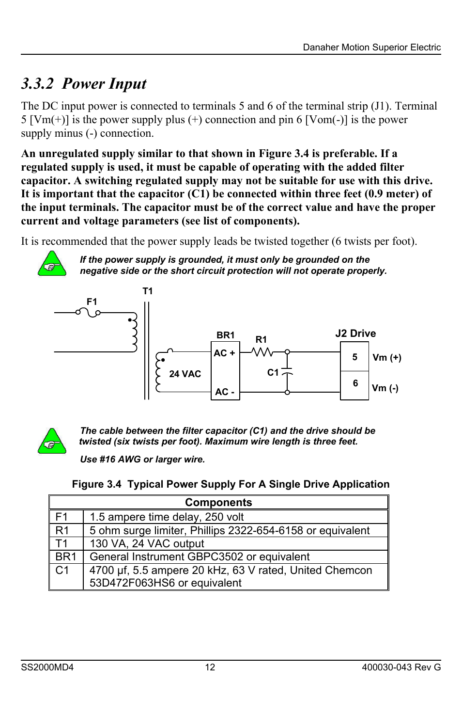 2 power input | Superior SLO-SYN SS2000MD4 User Manual | Page 12 / 36