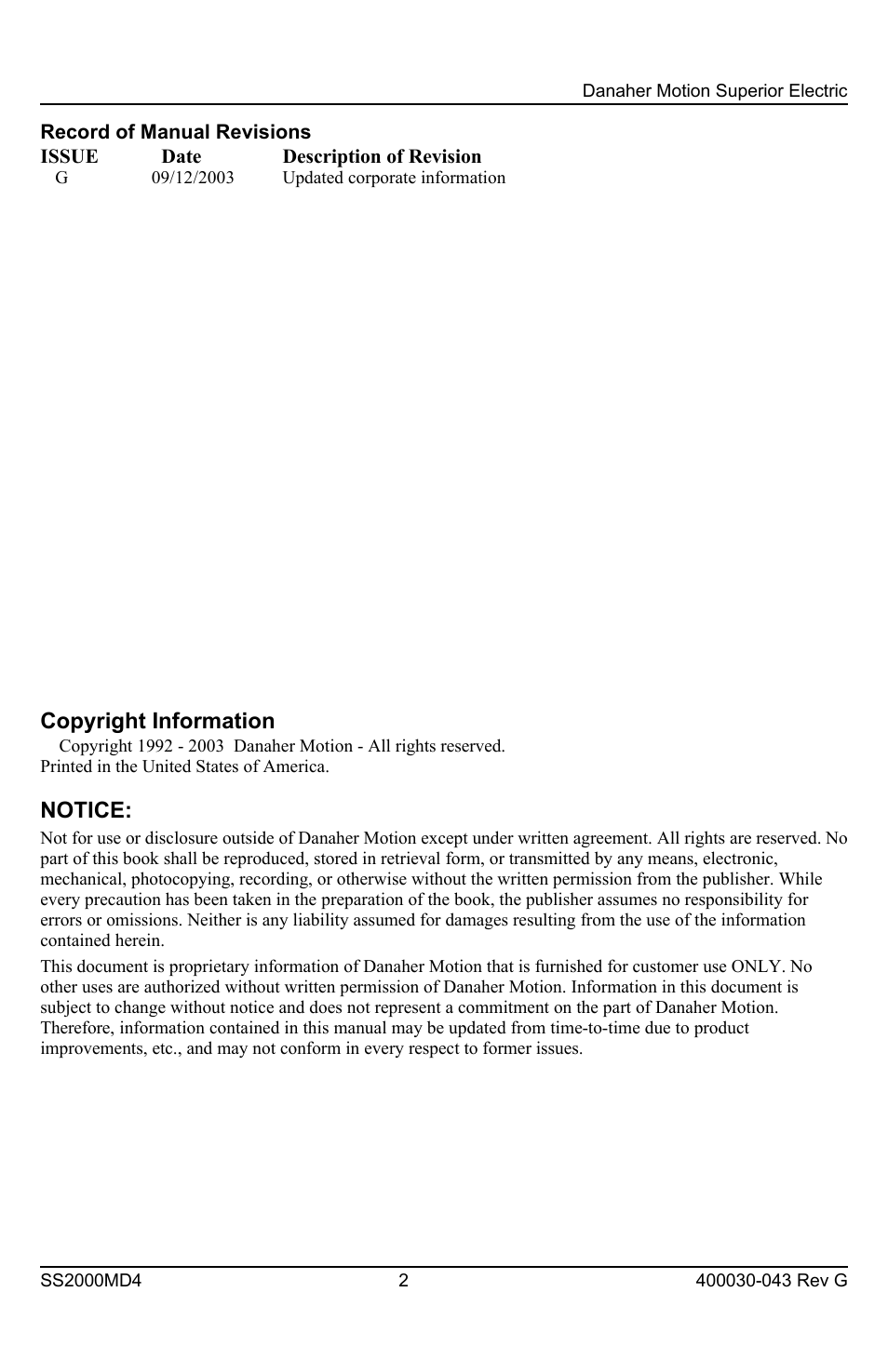 Superior SLO-SYN SS2000MD4 User Manual | Page 2 / 36