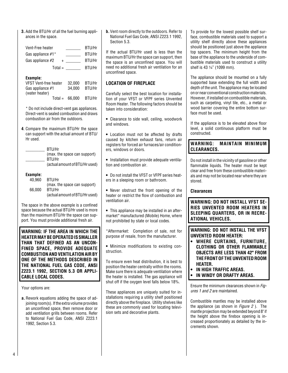 Superior Standard Series Unvented Decorative Gas Fireplaces VFPF-CMN-2 User Manual | Page 4 / 24