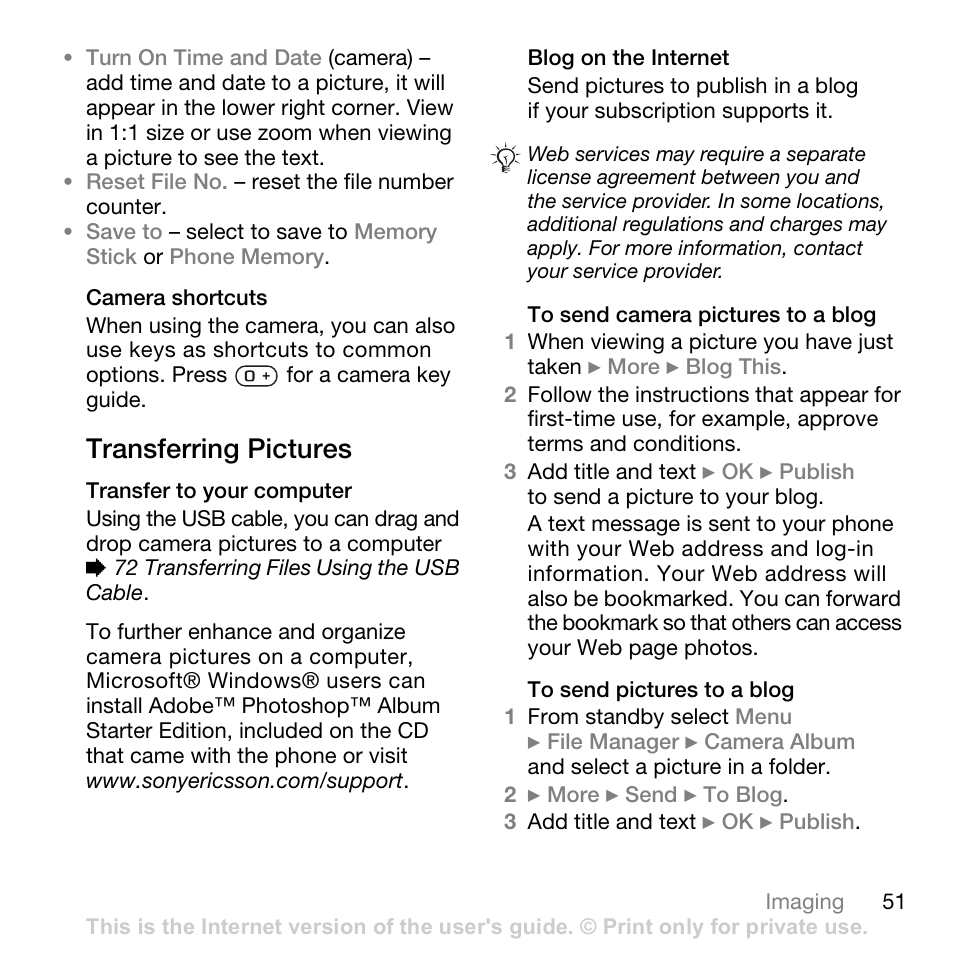 Transferring pictures | Superior W880I User Manual | Page 51 / 100