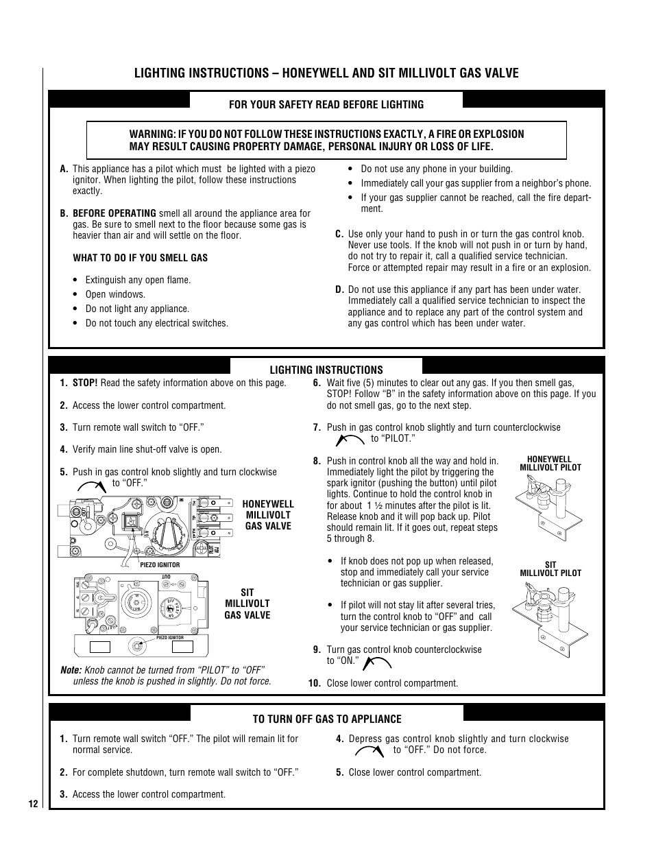Lighting instructions | Superior DR500 User Manual | Page 12 / 20