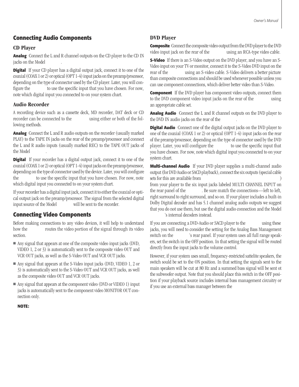 19 connecting audio compone, 19 cd pla, 19 audio recor | 19 connecting video compone, 19 dvd pla, Connecting audio components, Cd player, Audio recorder, Connecting video components, Dvd player | Sherbourn Technologies PT-7000 User Manual | Page 19 / 48