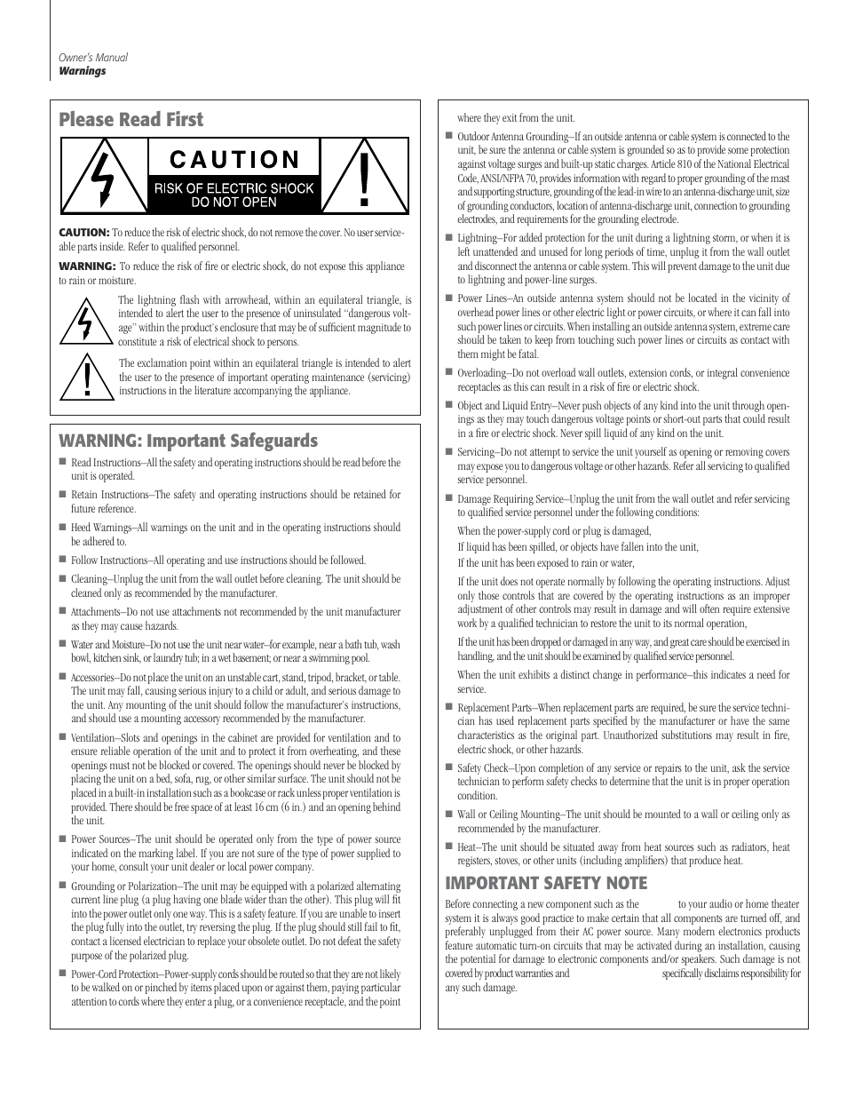 2 please read fir, Please read first, Warning: important safeguards | Sherbourn Technologies PT-7000 User Manual | Page 2 / 48