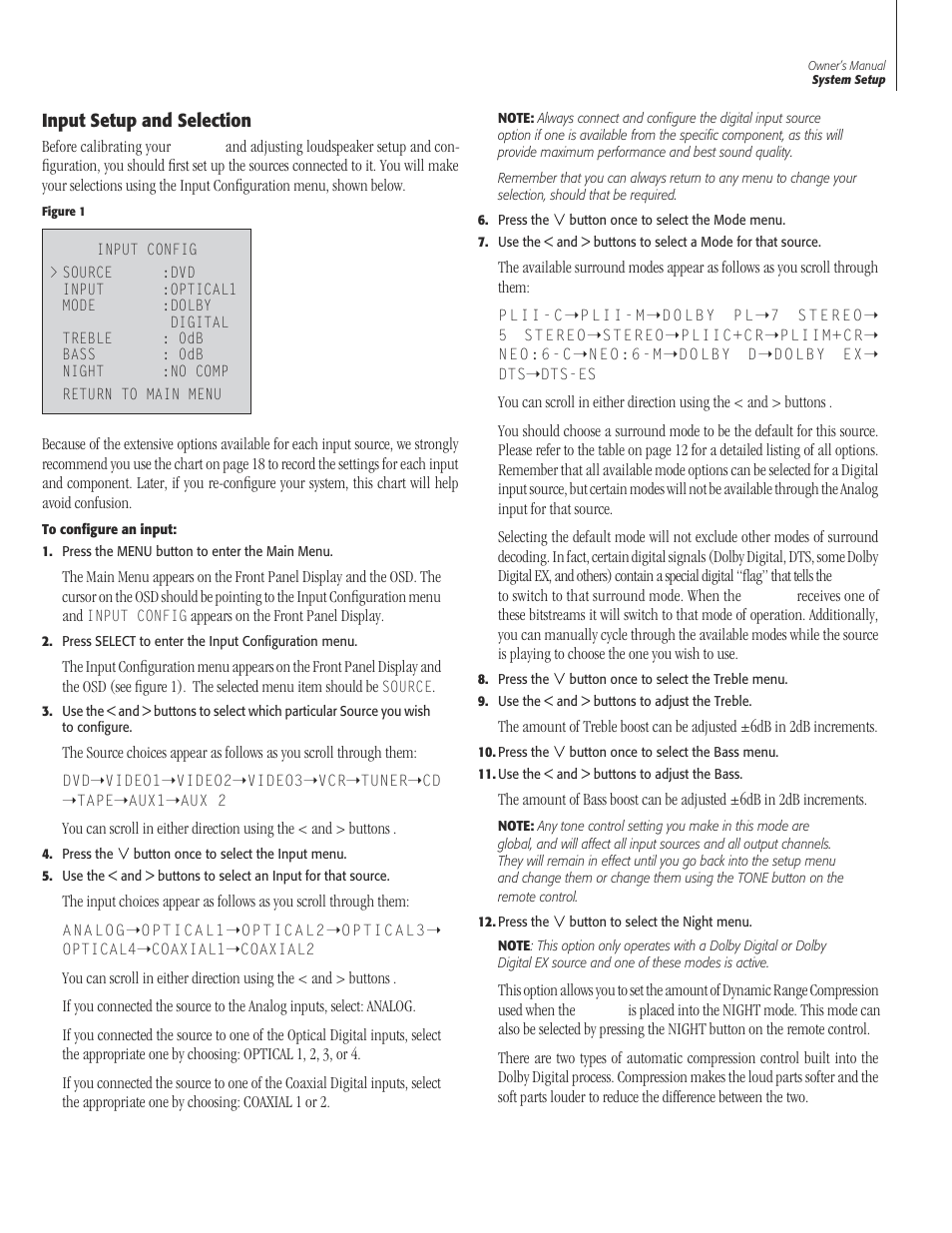 23 input setup and select, Input setup and selection | Sherbourn Technologies PT-7000 User Manual | Page 23 / 48