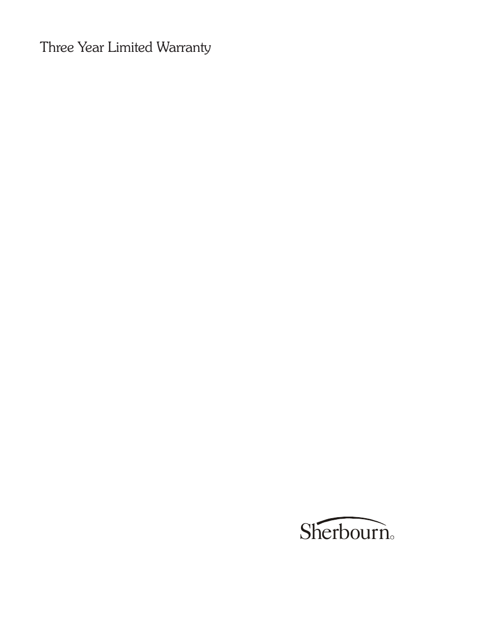 Sherbourn, Three year limited warranty | Sherbourn Technologies LDS16-40 User Manual | Page 8 / 8