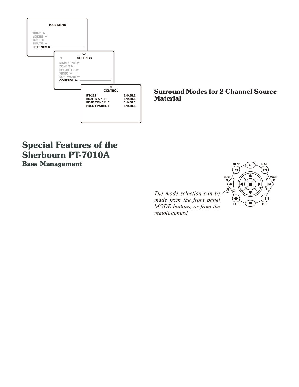 Special features of the sherbourn pt-7010a | Sherbourn Technologies PT-7010A User Manual | Page 42 / 62