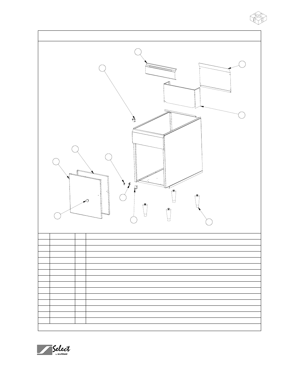 Arts, Gfs s, Cabinet parts for gfs65 | Southbend GFS35 User Manual | Page 27 / 38