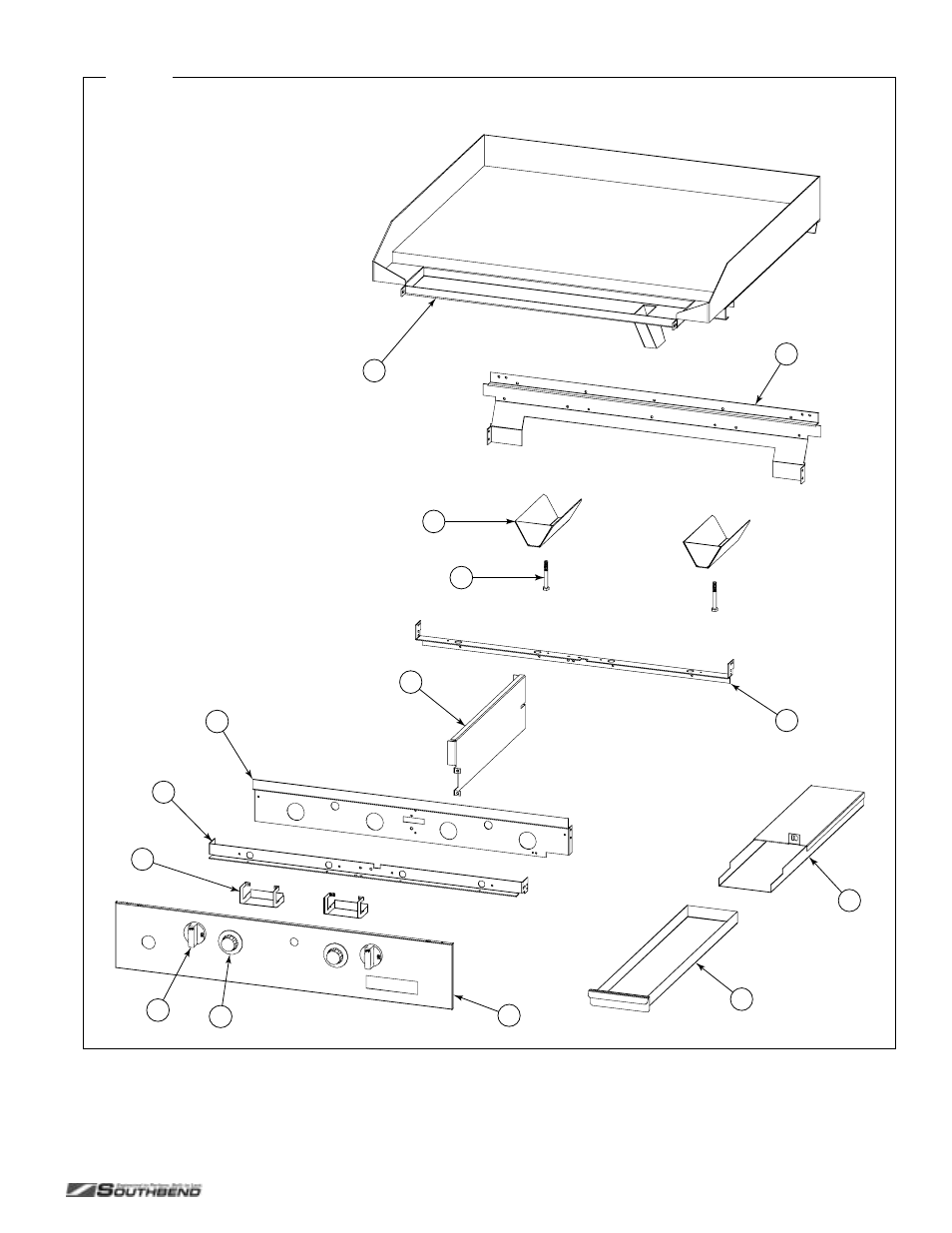 Griddle external and structural parts | Southbend P24C-CC User Manual | Page 61 / 80