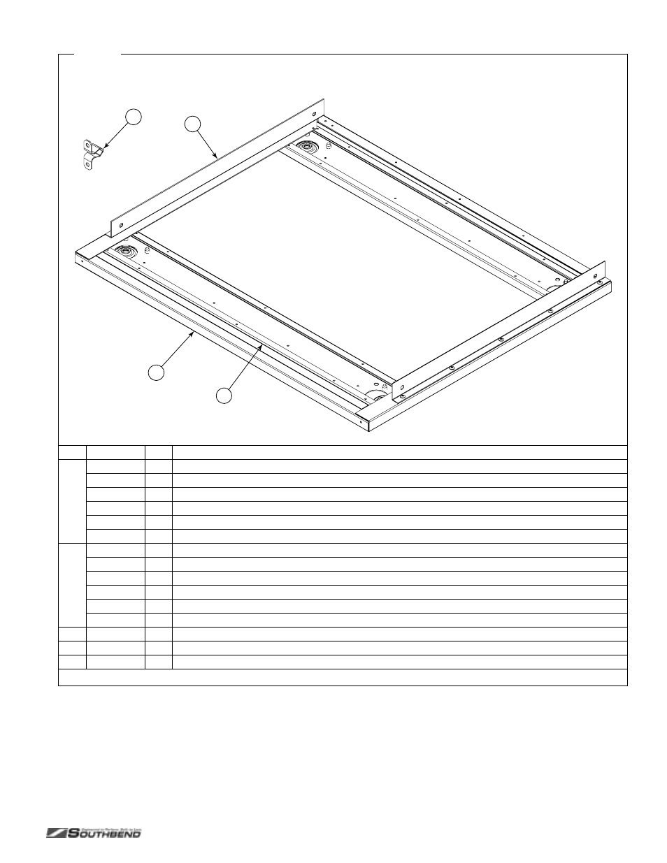 Modular-countertop base parts | Southbend P24C-CC User Manual | Page 71 / 80