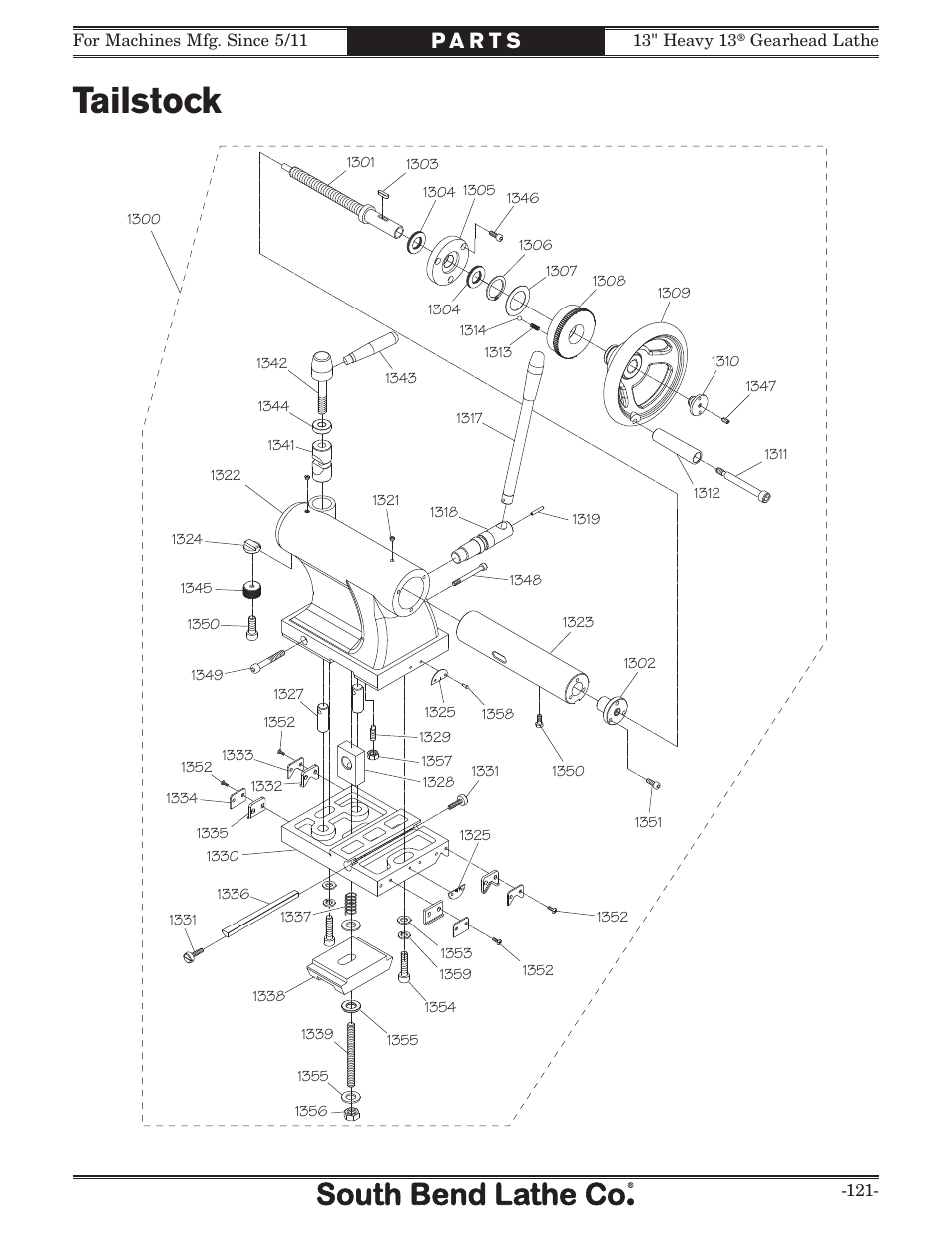 Tailstock | Southbend SB1049 User Manual | Page 123 / 132