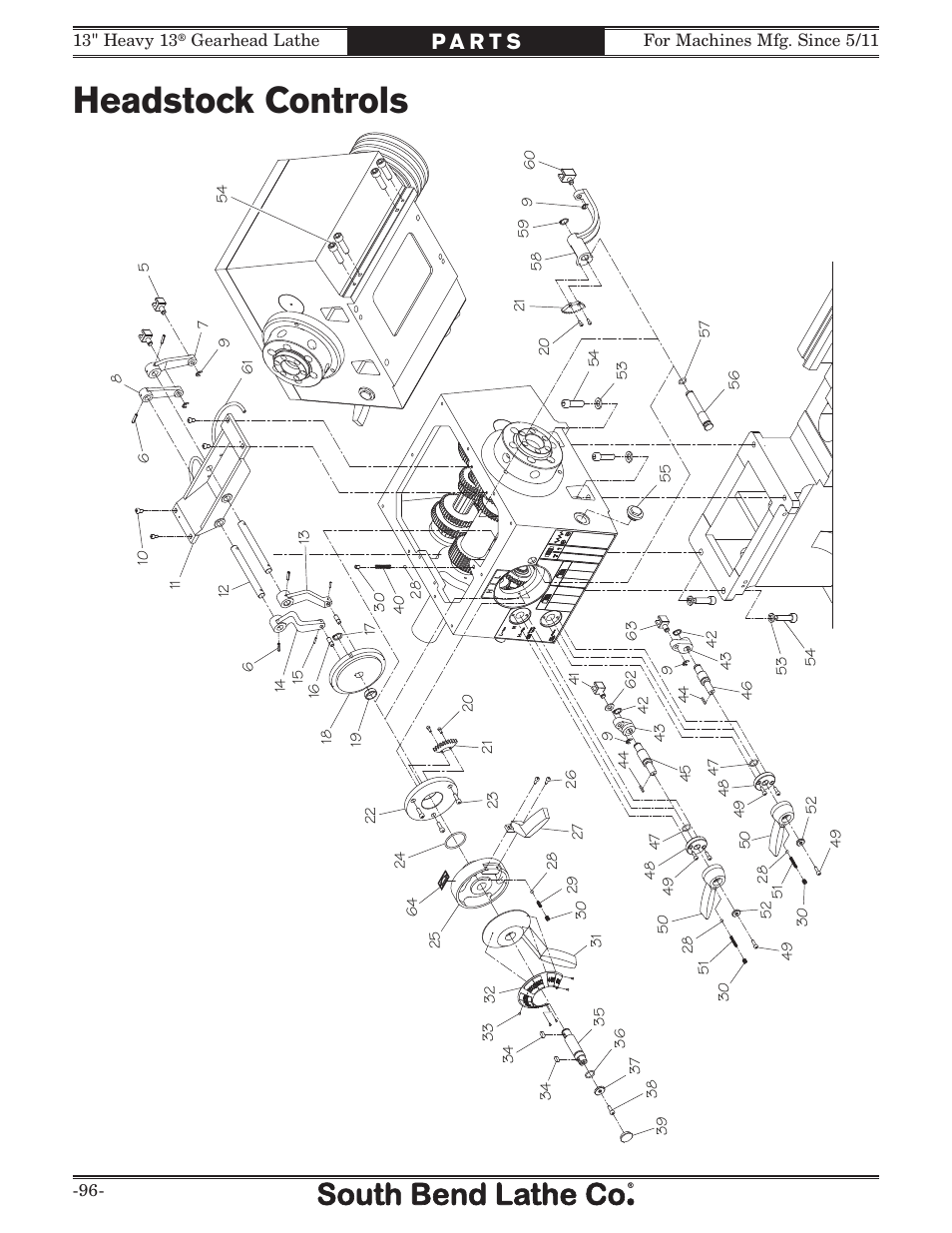 Headstock controls | Southbend SB1049 User Manual | Page 98 / 132