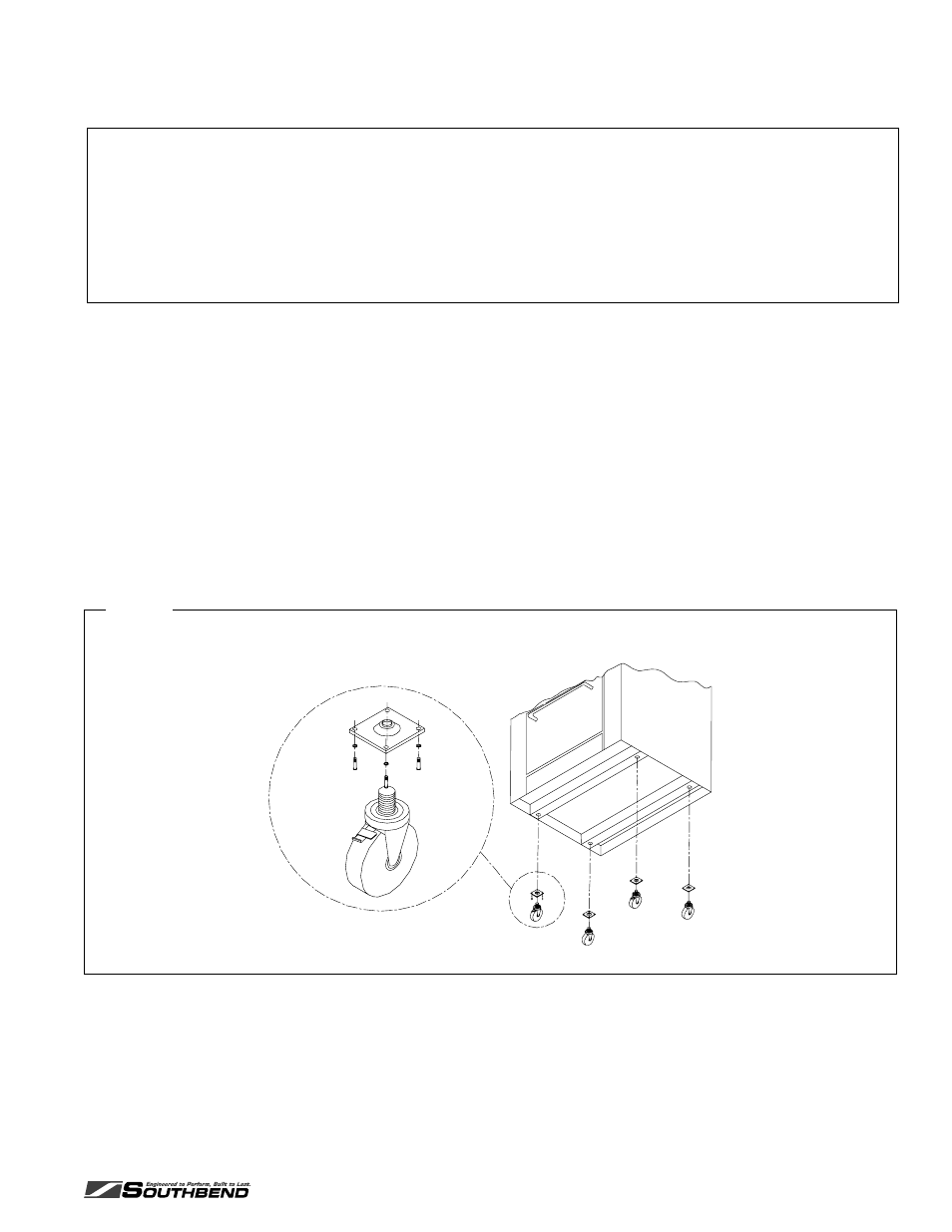 Step 2b: attach casters and restraint | Southbend X560DD S536A User Manual | Page 17 / 48