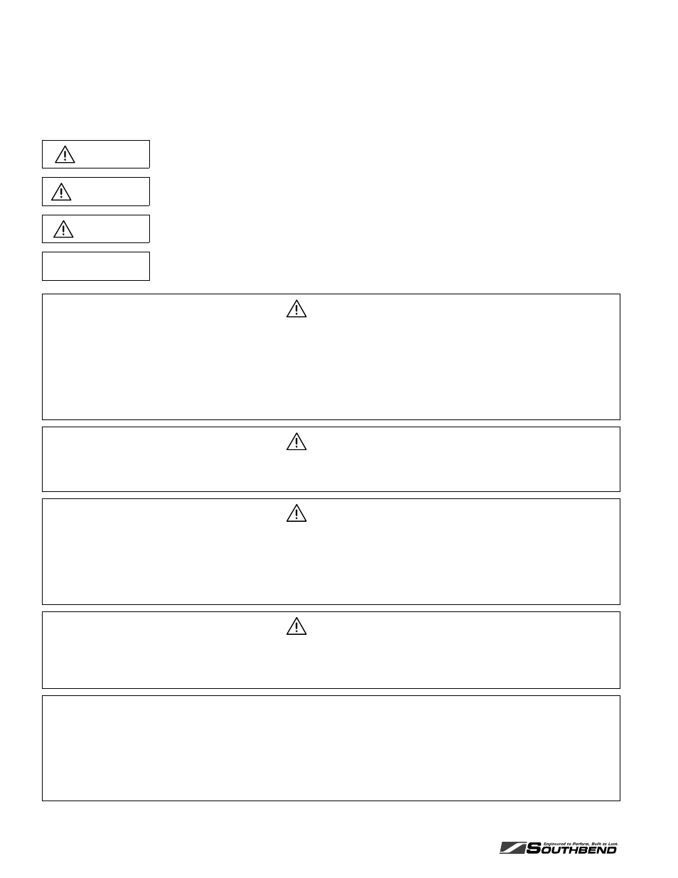 Safety precautions, Danger, Warning | Caution, Notice, Warning fire hazard for your safety, Warning burn hazard, Warning explosion and asphyxiation hazard, Warning electric shock hazard | Southbend X560DD S536A User Manual | Page 2 / 48