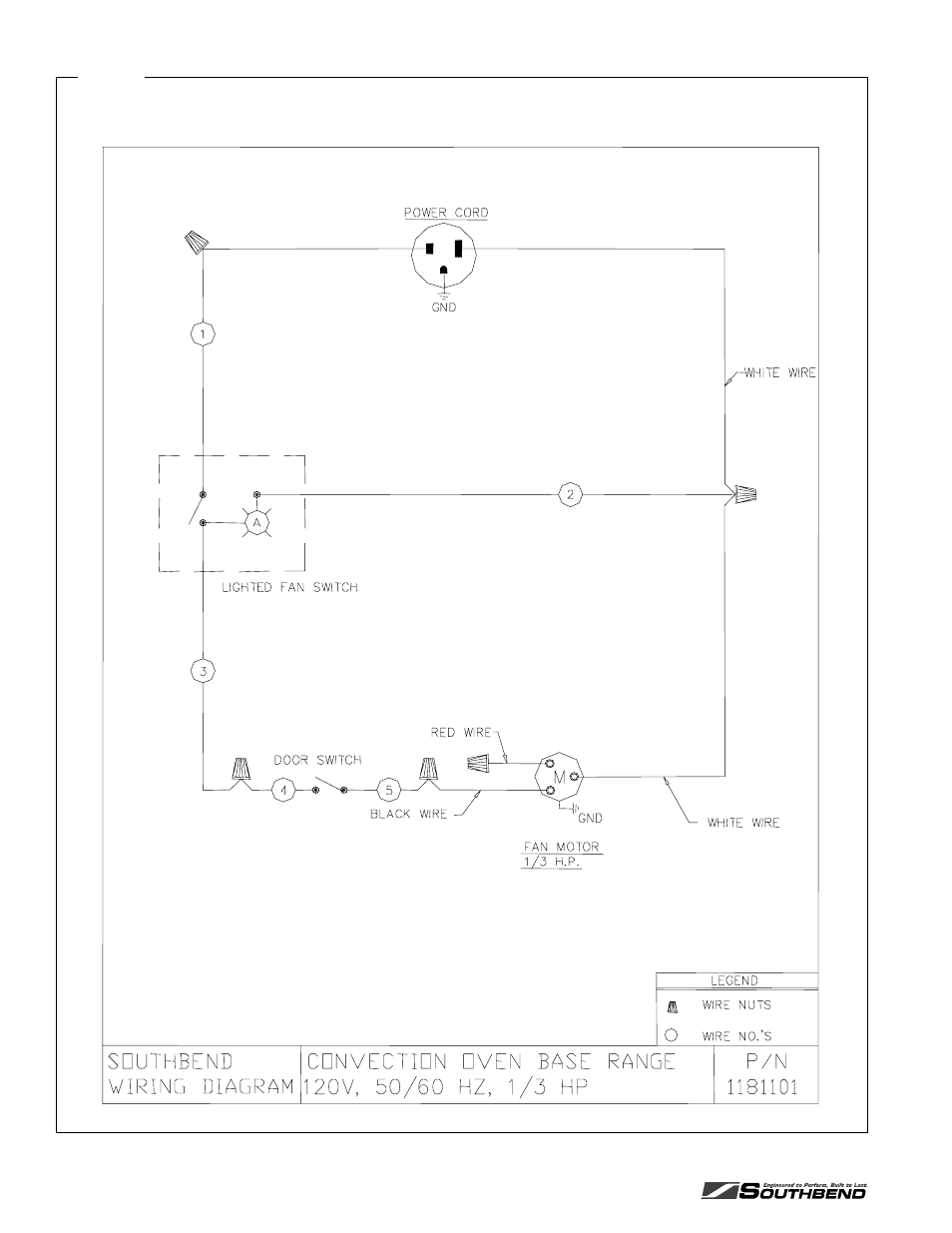 Wiring diagram for 115 volt models | Southbend X560DD S536A User Manual | Page 30 / 48