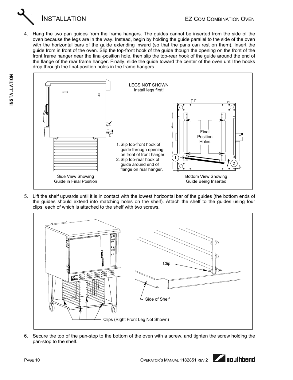 Nstallation, Ez c | Southbend CG/22SC User Manual | Page 10 / 52