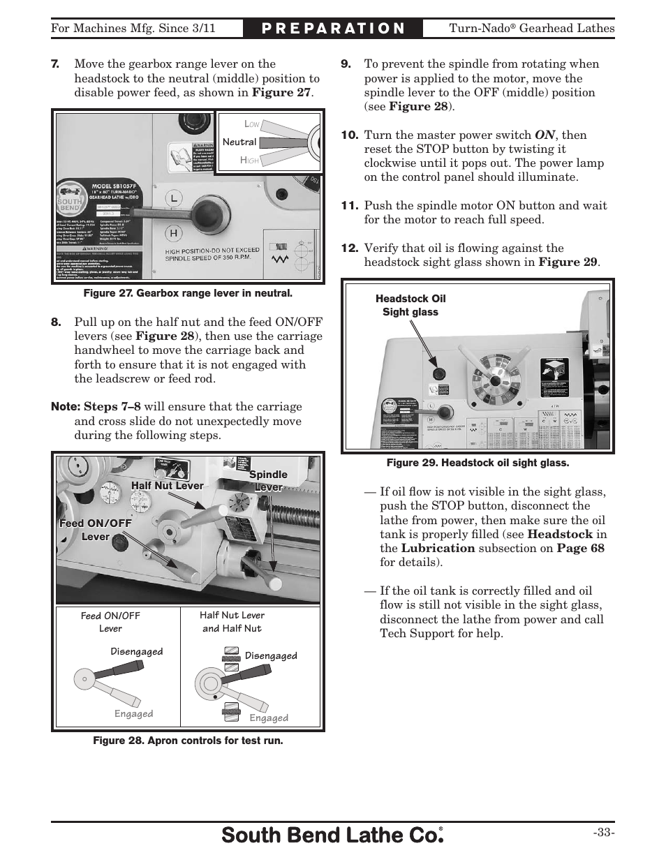 Southbend Turn-nado Gearhead Lathe w/ Dro 21" x 60" sb1046pf User Manual | Page 35 / 140