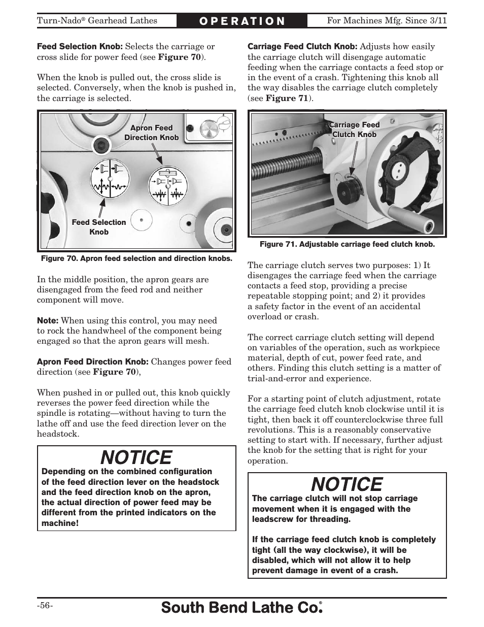 Southbend Turn-nado Gearhead Lathe w/ Dro 21" x 60" sb1046pf User Manual | Page 58 / 140