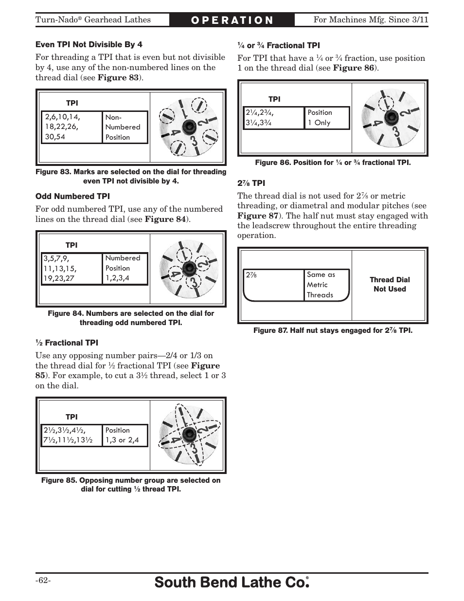 Southbend Turn-nado Gearhead Lathe w/ Dro 21" x 60" sb1046pf User Manual | Page 64 / 140