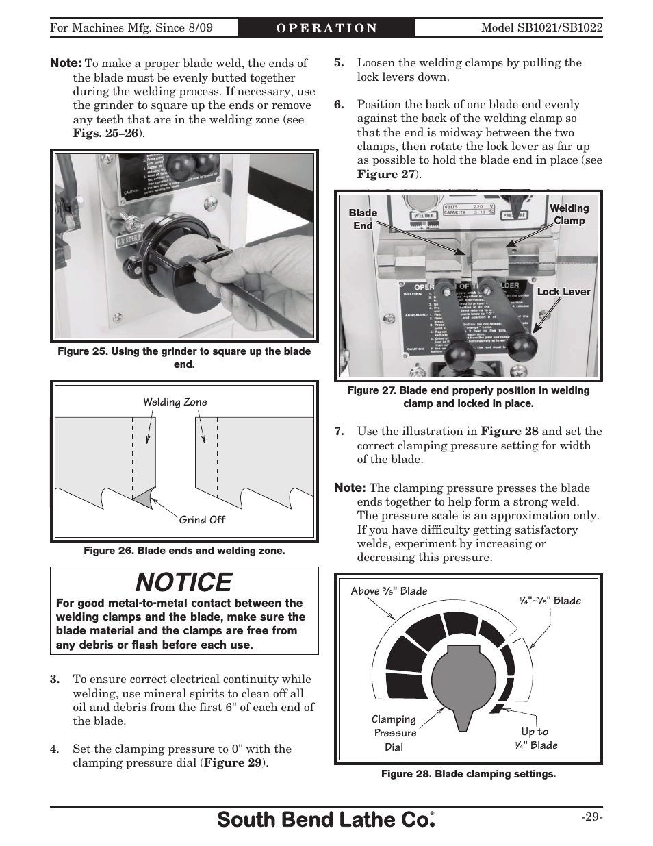 Southbend 14" METAL CUTTING BANDSAW SB1022 User Manual | Page 31 / 64