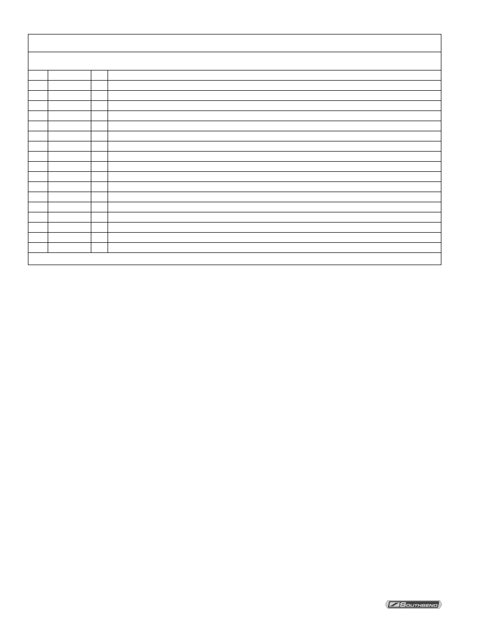 Cabinet base parts | Southbend STRE-5EZ User Manual | Page 50 / 56