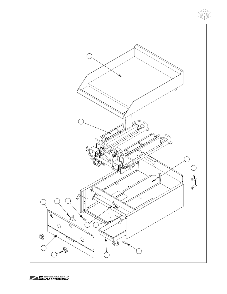 Arts, Griddle chassis parts | Southbend HDG-24-M User Manual | Page 35 / 52