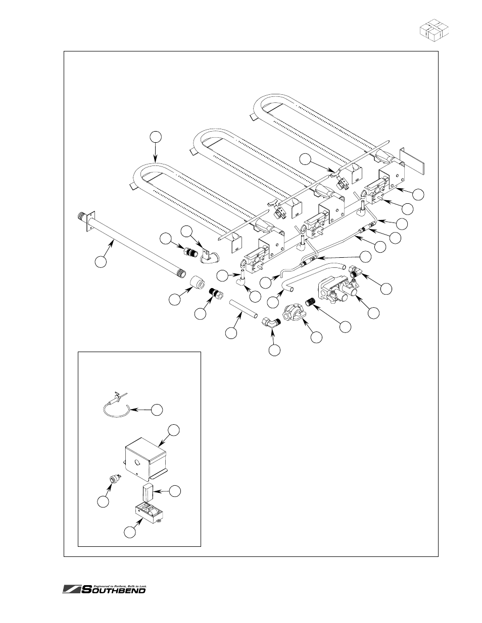 Arts, Thermostatic griddle gas system parts | Southbend HDG-24-M User Manual | Page 37 / 52