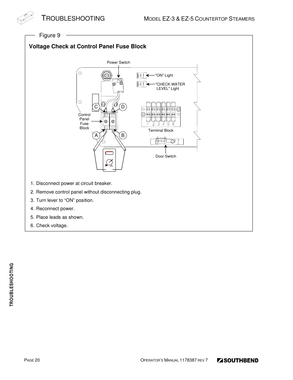 Roubleshooting | Southbend SIMPLE STEAM COUNTERTOP STEAMERS EZ-5 User Manual | Page 20 / 45