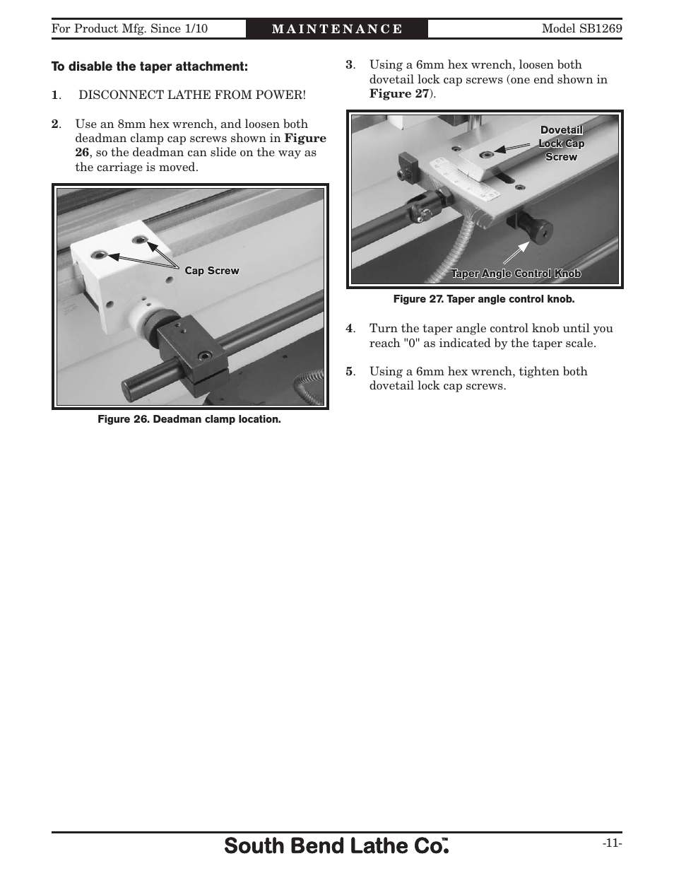 Southbend SB1269 User Manual | Page 11 / 16