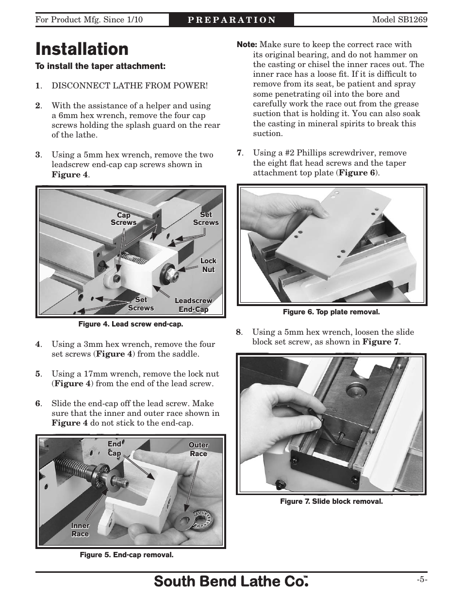 Installation | Southbend SB1269 User Manual | Page 5 / 16