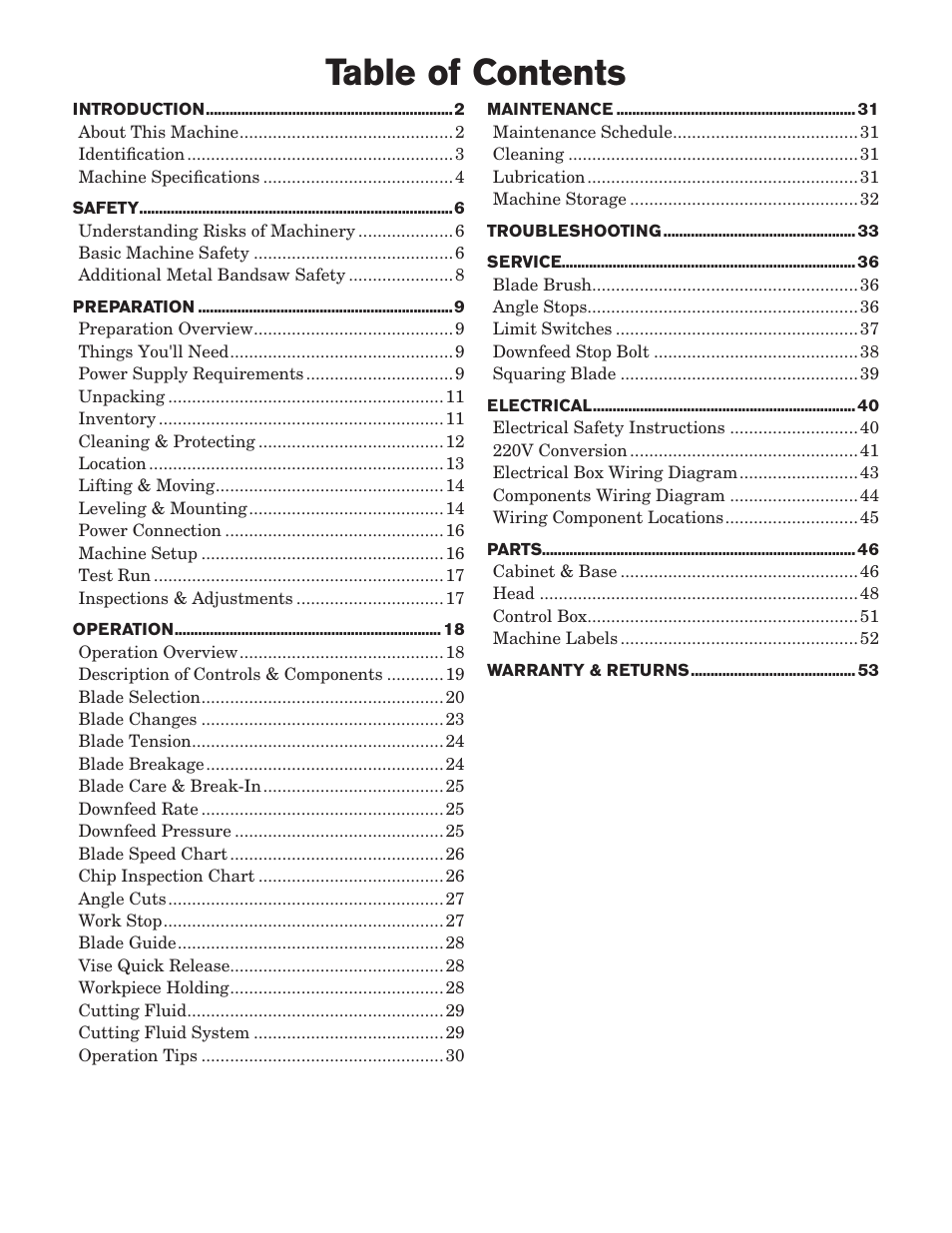 Southbend SB1020 User Manual | Page 3 / 56