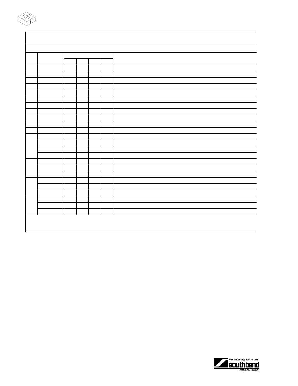 Arts, Chassis parts | Southbend SGS-48E User Manual | Page 28 / 38