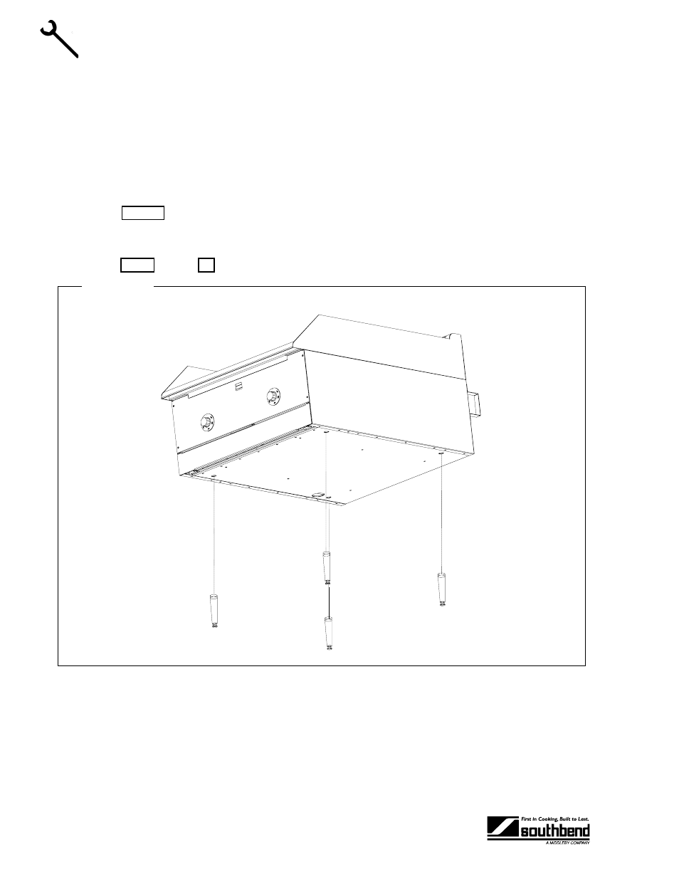 Step 2a: installation on countertop legs, Nstallation | Southbend SGS-48E User Manual | Page 8 / 38