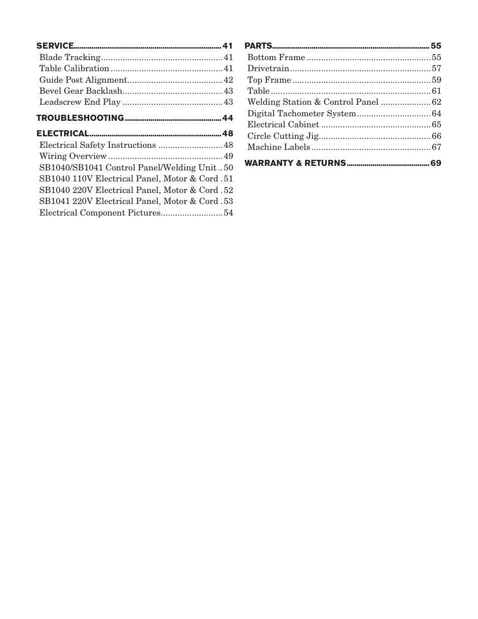 Southbend SB1040 User Manual | Page 4 / 72