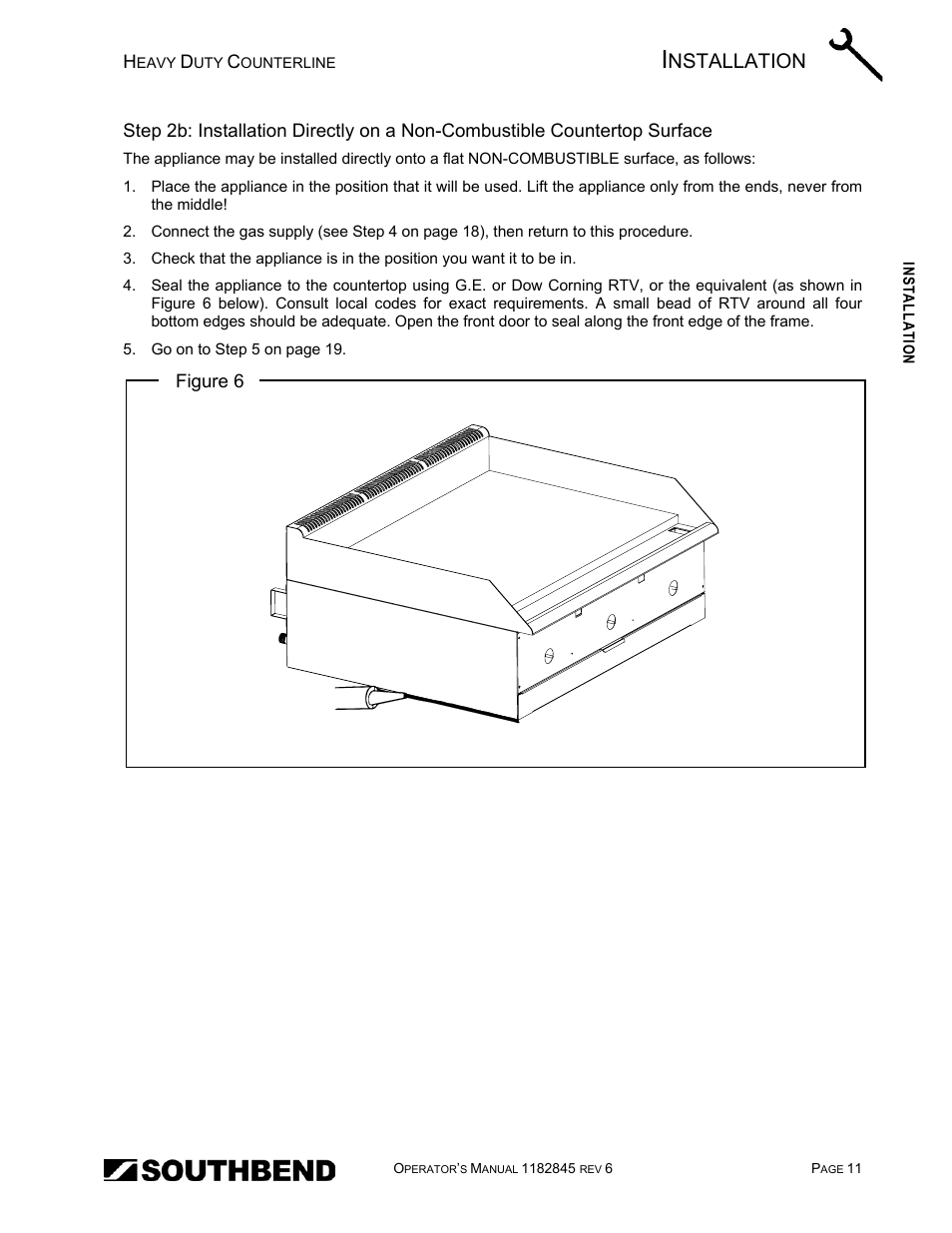 Nstallation | Southbend HDG-60E User Manual | Page 11 / 48