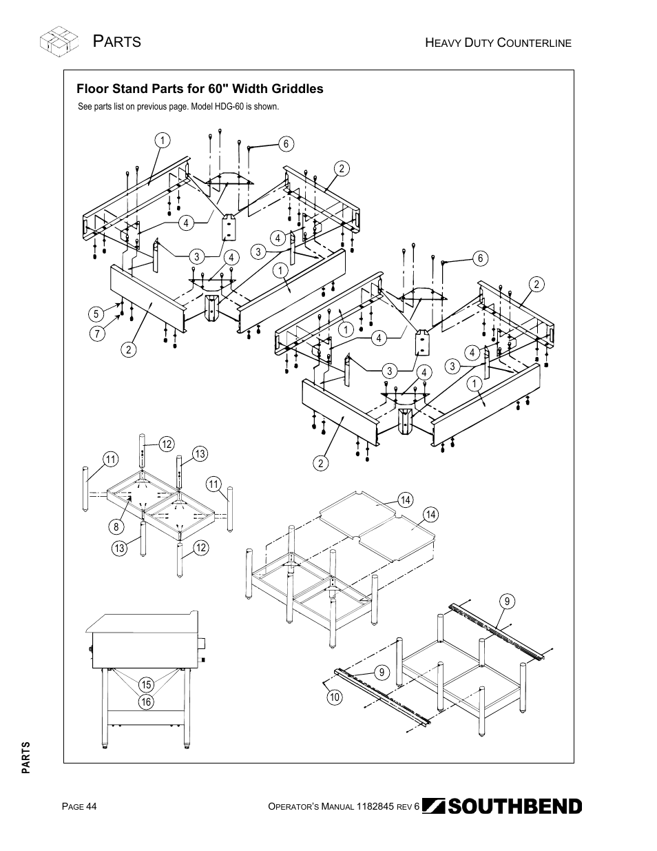 Arts | Southbend HDG-60E User Manual | Page 44 / 48