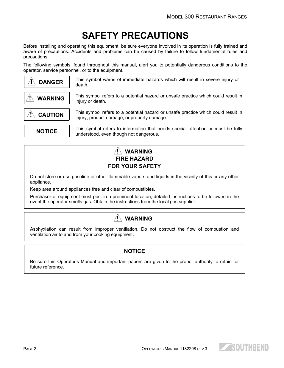 Safety precautions | Southbend 336D-3T User Manual | Page 2 / 64