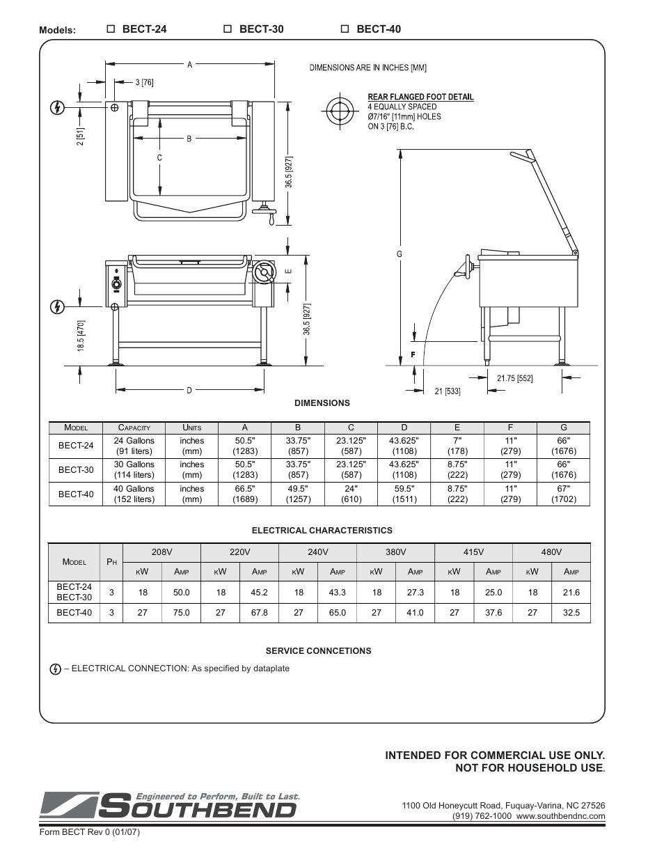 Southbend BECT-40 User Manual | Page 2 / 2