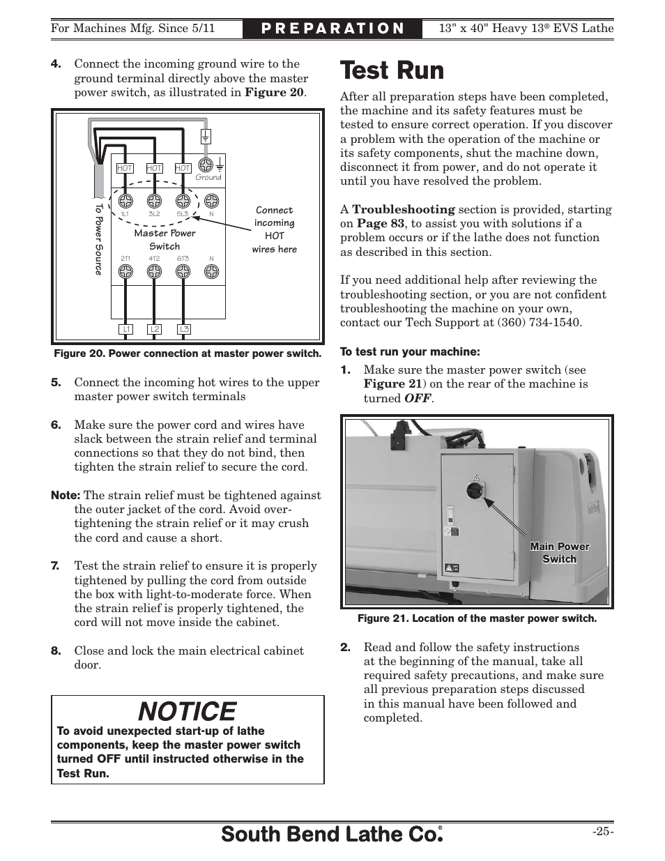 Test run | Southbend South Bend SB1051 User Manual | Page 27 / 136