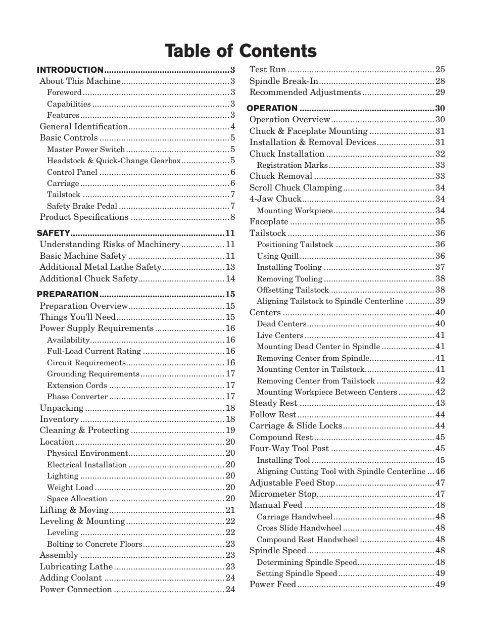 Southbend South Bend SB1051 User Manual | Page 3 / 136