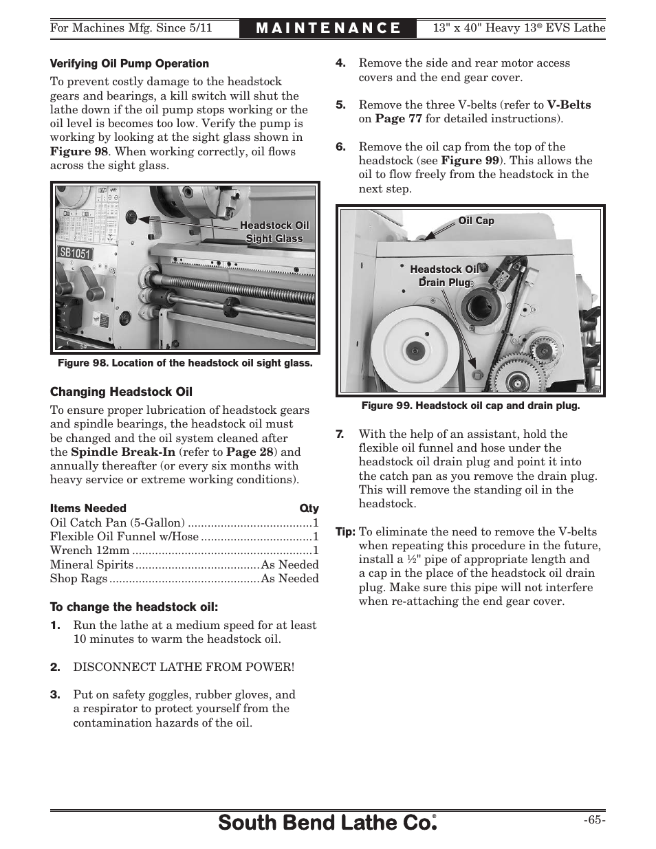 Southbend South Bend SB1051 User Manual | Page 67 / 136