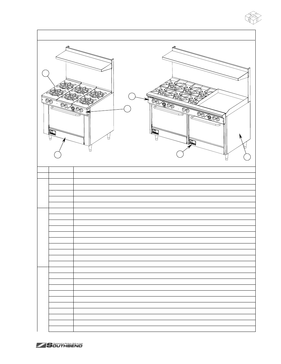 Arts, 400 r, Valve panel, base panel, and drip pan parts | Southbend 436D User Manual | Page 49 / 64