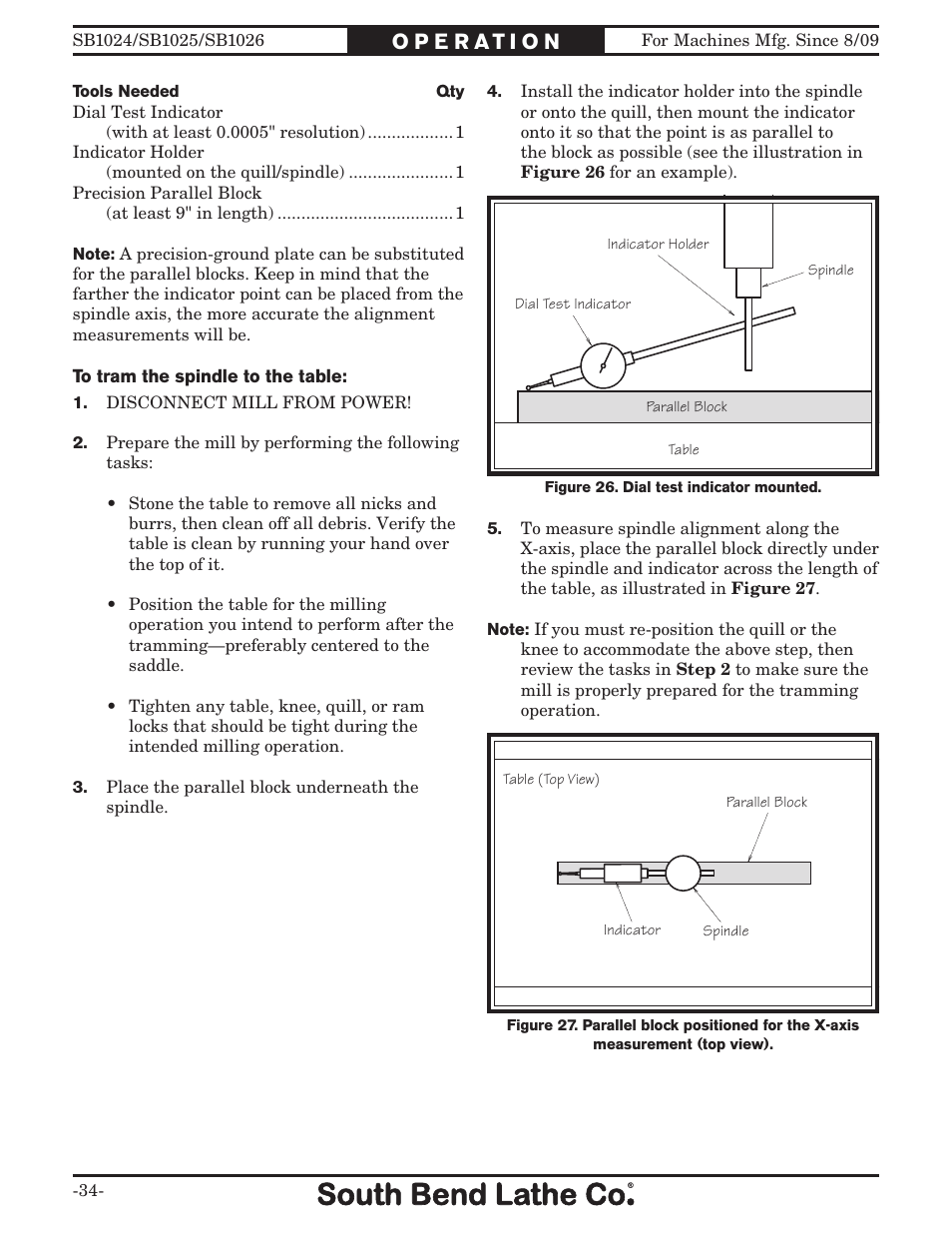 Southbend SOUTH BEND LATHE CO.. SB1024 User Manual | Page 36 / 100