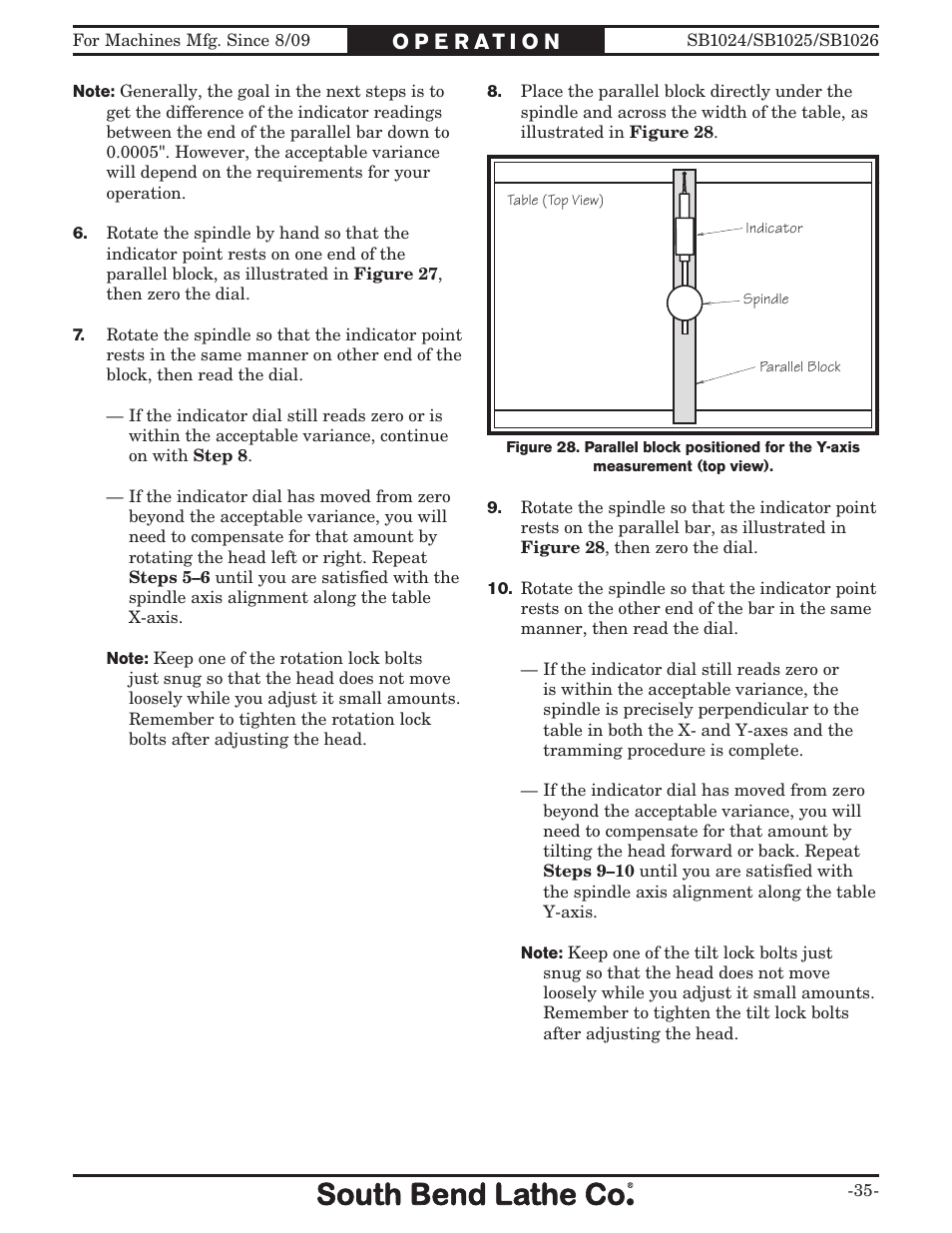 Southbend SOUTH BEND LATHE CO.. SB1024 User Manual | Page 37 / 100