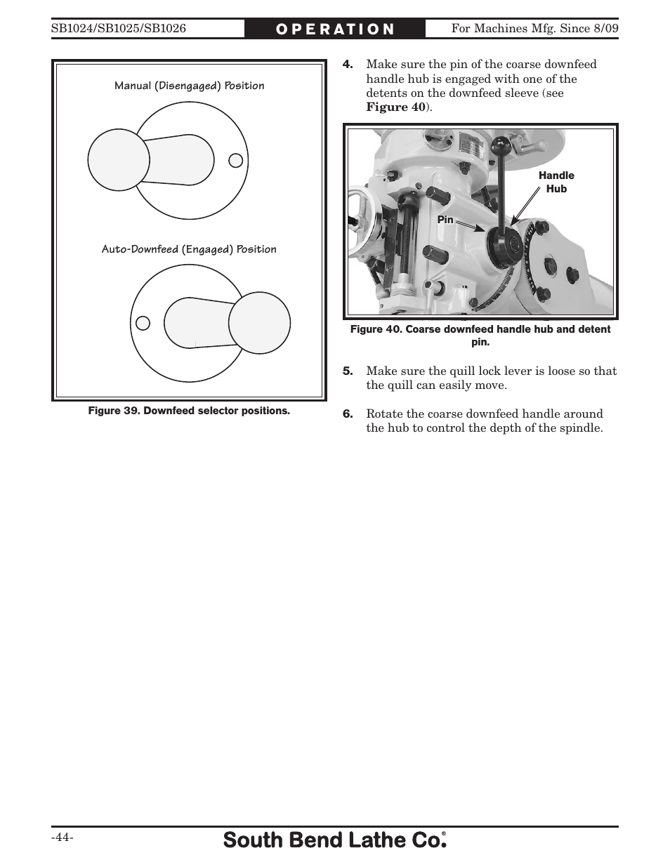 Southbend SOUTH BEND LATHE CO.. SB1024 User Manual | Page 46 / 100