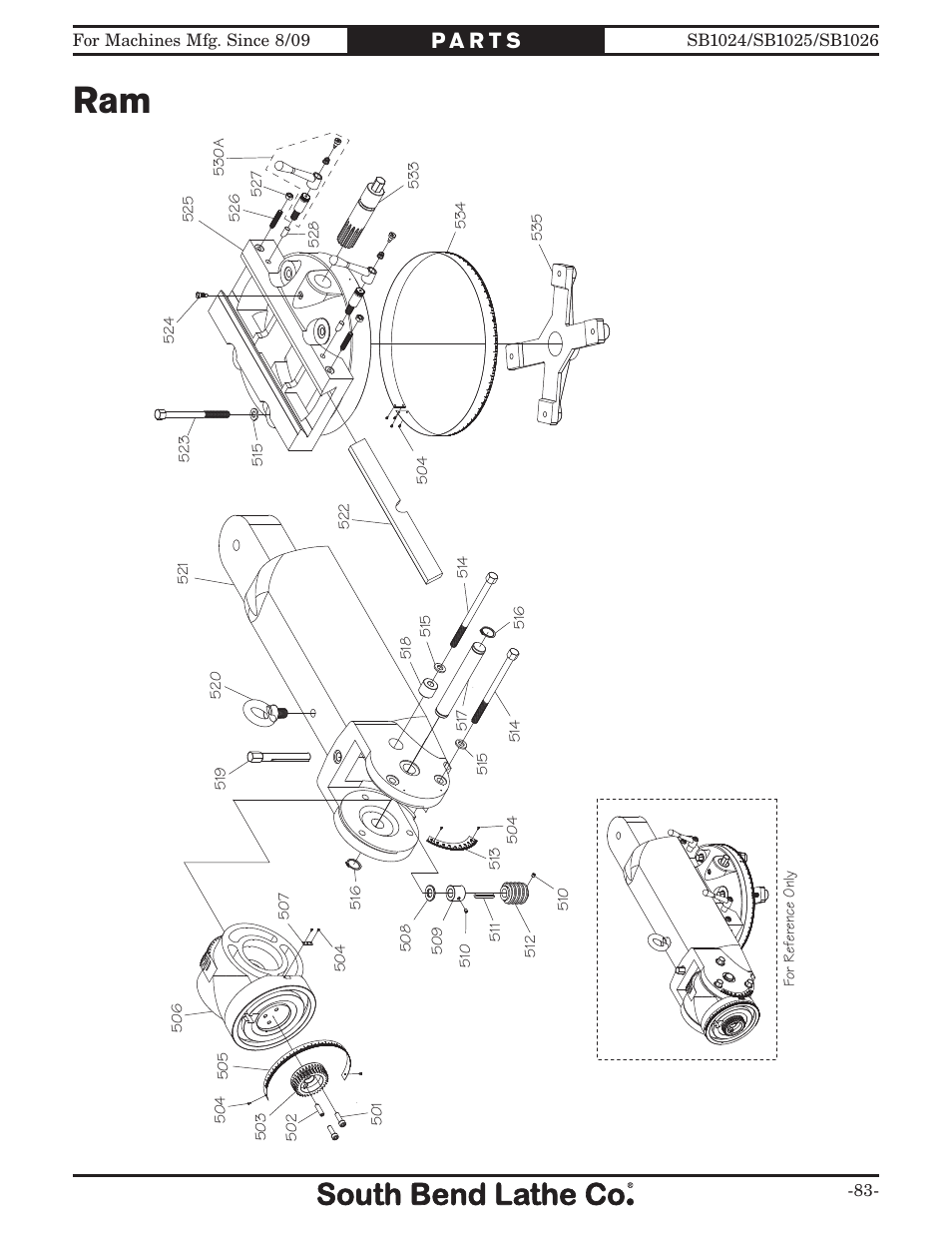 Southbend SOUTH BEND LATHE CO.. SB1024 User Manual | Page 85 / 100